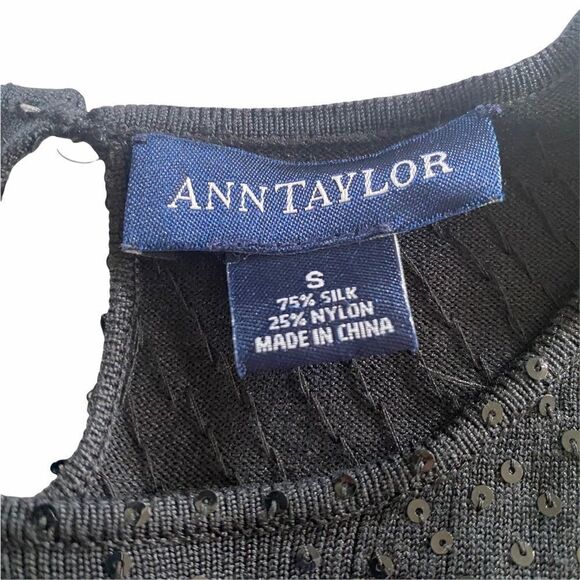 Ann Taylor Black Sequin Sweater Sz S - Picture 6 of 8